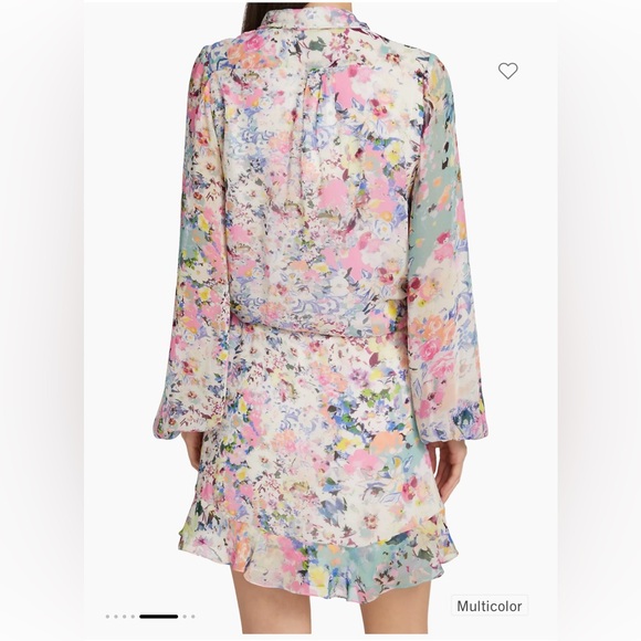 ROCCO SAND Floral Print Wrap Minidress XS NWOT - Picture 5 of 6